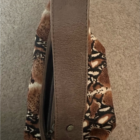 Streets Ahead Brown and Black Hobo Bag with Snake Print calf hair - Picture 6 of 9